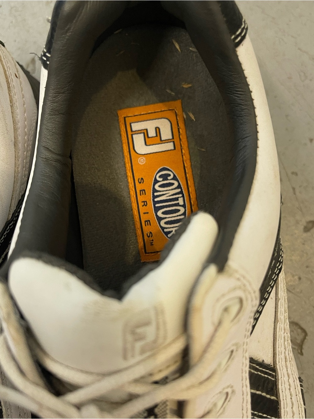 White and Black Men’s Foot Joy Athletic Golf Shoes - Picture 5 of 7